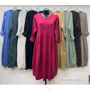Langes Freizeitkleid mit 3/4-Ärmeln für Damen in Übergröße (48/50/52 Einheitsgröße) ITALIAN FASHION IM424654