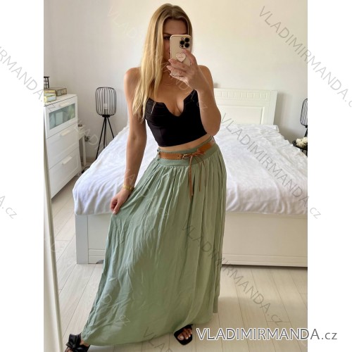 Sukně dlouhá dámská (UNI S/L) ITALSKÁ MÓDA IM722063 -   grünes Khaki -   S / M