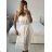Trägerloses Sommer-Boho-Spitzenkleid für Damen (Einheitsgröße S/M) ITALIAN FASHION IMPEM231128 S / M weiß