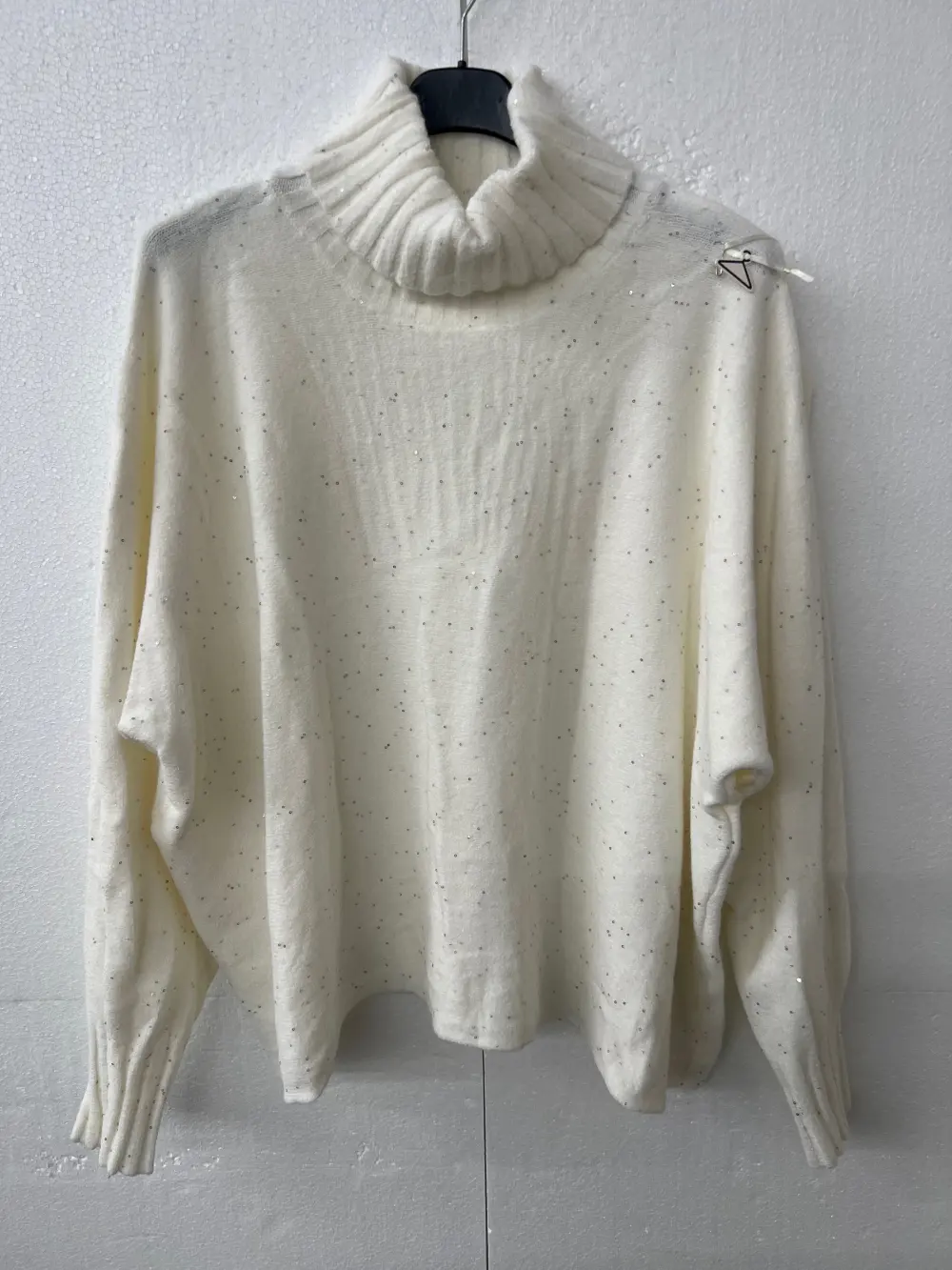 Warmer Glitzer-Rollkragenpullover für Damen mit langen Ärmeln (S/M/L Einheitsgröße) ITALIAN FASHION IMPNF2434011