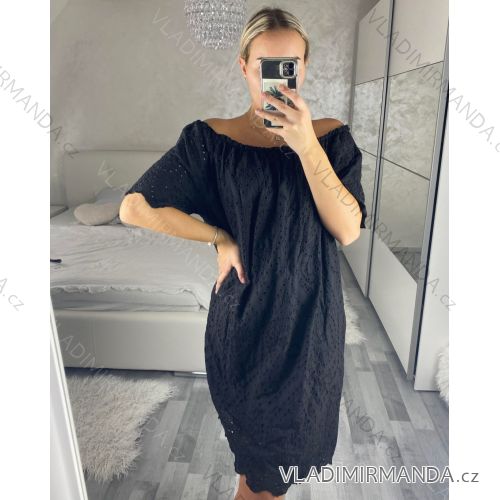 Damen-Sommerkleid aus Spitze mit kurzen Ärmeln (Einheitsgröße S/M) ITALIAN FASHION IM423271/DU