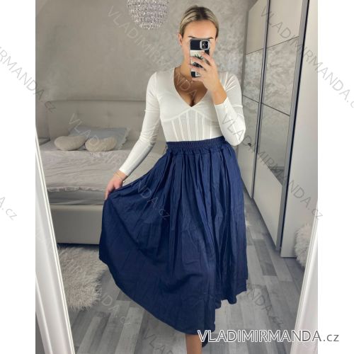 Rock lange Sommer Frauen (uni sl) ITALIENISCHE Mode IM420490