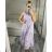 Langes Chiffon-Kurzarmkleid für Damen (S/M ONE SIZE) ITALIAN FASHION IMWGM23456