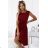 311-15 LILA Plisseekleid mit kurzen Ärmeln - Farbe bordeaux