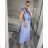 Ärmelloses langes gestreiftes Hemdkleid für Damen (uni s/m) ITALIAN Fashion IMM24BR8444 S / M blau
