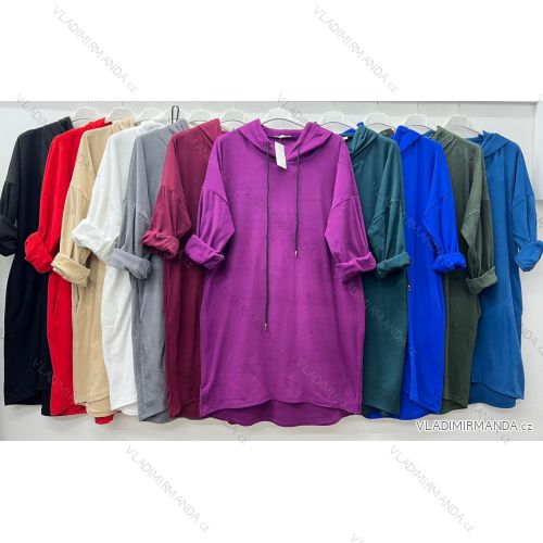 Langes warmes Langarmkleid für Damen in Übergröße (50/52/54 Einheitsgröße) ITALIAN FASHION IM424636