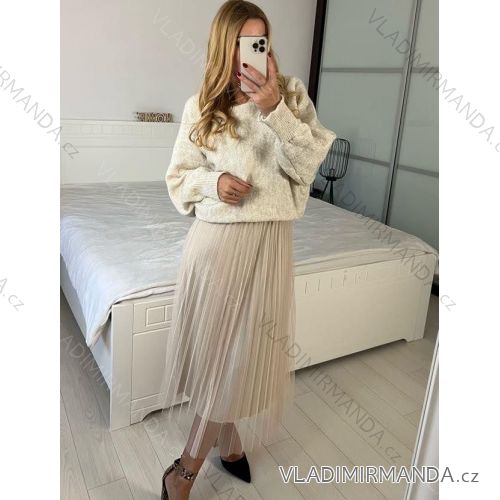 Damen-Strickkleid Carmen mit Rollkragen und langen Ärmeln (S/M, L/XL ONE SIZE) ITALIENISCH IM422A-82356