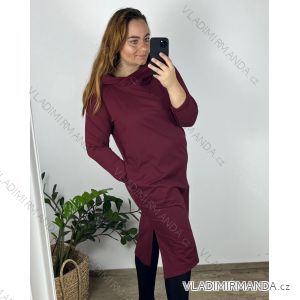 Kleid Dame Langarm Kleid (uni l-xl) SWEETISSIMA ITALIAN Fashion IM518288