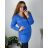 Sommerkleid Langarm geblümte Damen (UNI S / L) ITALIAN FASHION IMK20150 48/50 dunkles Petroleum