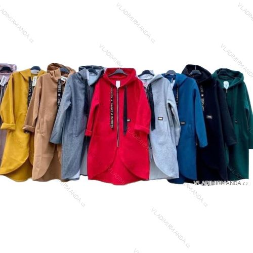 Šaty mikinové s kapucí dlouhý rukáv dámské (S/M/L ONE SIZE) ITALSKÁ MÓDA IMD21957