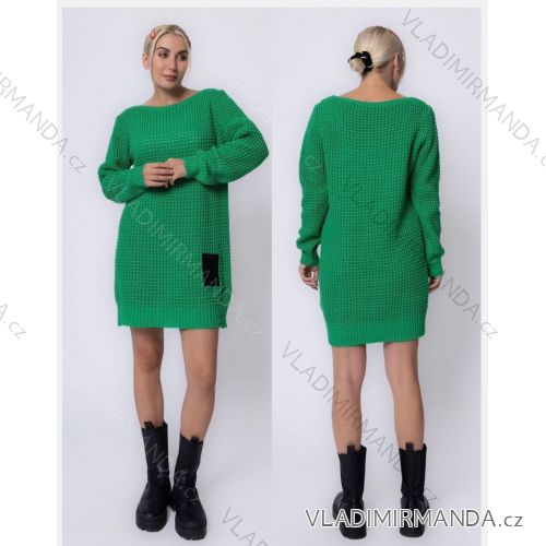 Warm gestricktes Langarmkleid für Damen in Übergröße (52/54/56 EINHEITSGRÖSSE) ITALIAN FASHION IM424637