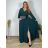 Langes, elegantes Damenkleid mit breiten Trägern (SL) FRENCH FASHION FMPEL23VELVET -   Smaragdgrün -   XL