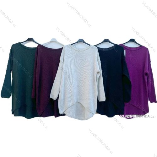 Svetr prodloužený oversize dlouhý rukáv dámský (S/M/L ONE SIZE) ITALSKÁ MÓDA IMD22776