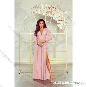 Langes, elegantes Damenkleid mit breiten Trägern (SL) FRENCH FASHION FMPEL23VELVET