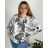 Oversize-Pullover für Damen mit Aufdruck (M / L ONE SIZE) ITALIAN FASHION IMB22KELLY 52/54 weiß
