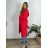 Langes Damenkleid mit Reißverschluss und langem Ärmel (uni m / xl) ITALIAN FASHION IM520351 M/L/XL rot