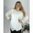 Damen Langarmshirt Tunika Oversized (L / XL ONE SIZE) ITALIAN FASHION IMD211065 5XL weiß