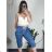 Shorts Shorts Stretch Damen Übergröße (2XL/3XL/4XL ONE SIZE) ITALIAN FASHION IM424KEJSY M / L blau