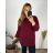 Damen-Strickpullover mit langen Ärmeln in Übergröße (XL/2XL/3XL Einheitsgröße) ITALIAN FASHION IMC23464 40/42 Wein
