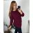 Damen-Strickpullover mit langen Ärmeln in Übergröße (XL/2XL/3XL Einheitsgröße) ITALIAN FASHION IMC23464 40/42 Wein