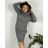 Übergroßer gestrickter Langarmpullover für Damen (S/M EINHEITSGRÖSSE) ITALIAN FASHION IMSN2416125 48/50 grau