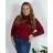 Ärmellose Jacke mit langen Ärmeln (uni sl) ITALIENISCHE Mode IMC17326 48/50 Wein
