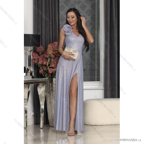 Trägerloses Partykleid aus Tüll für Damen (S/M/L ONE SIZE) ITALIAN FASHION IM923001 šedá světlá 42