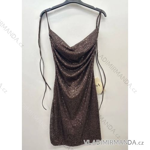 Elegantes, glitzerndes, ärmelloses Damenkleid mit Pailletten (Einheitsgröße S/M) ITALIAN FASHION IMPSH246883