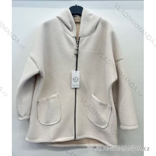 Langärmliger Wintermantel aus Fleece für Damen (S/M EINHEITSGRÖSSE) ITALIAN FASHION IMPSH239866