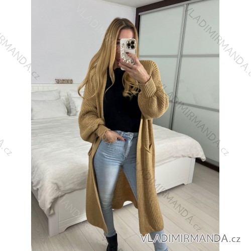 Damen-Strickjacke mit langen Ärmeln (Einheitsgröße S/M) ITALIAN FASHION IMWKK232891 -   braun
 -   S/M/L