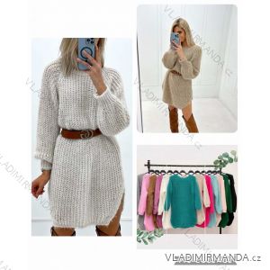 Damen-Strickpulloverkleid mit langen Ärmeln (Einheitsgröße S/M/L) ITALIAN FASHION IMWBL24111