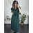 Langes Sommerkleid mit kurzen Ärmeln für Damen (Einheitsgröße S/M) ITALIAN FASHION IMD23430