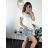 T-Shirt mit kurzen Ärmeln, Damen-Neon (uni sl) ITALIAN MODEL IM518026 weiß S/M/L