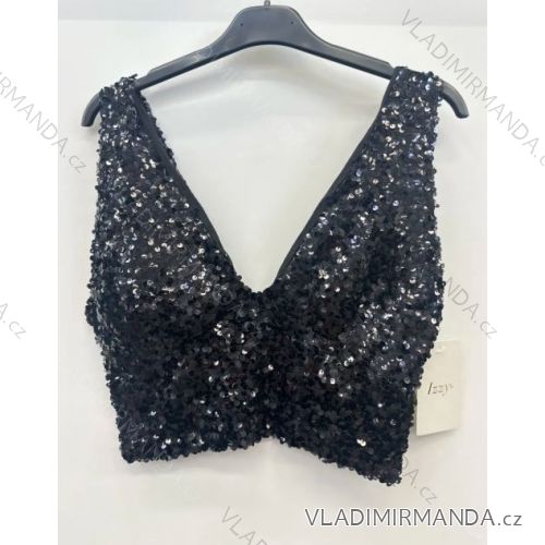 Ärmelloses Spitzen-Crop-Top für Damen (S/M EINHEITSGRÖSSE) ITALIAN FASHION IMPSH233208
