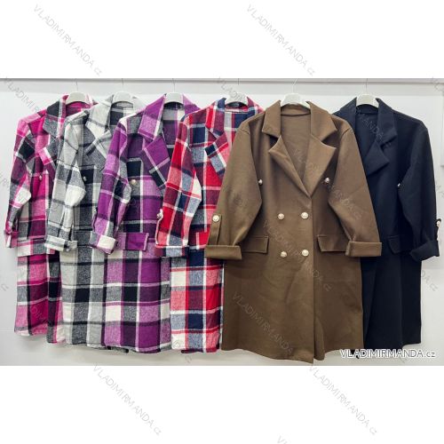 Damen-Wintermantel in Übergröße mit Knöpfen, lange Ärmel (50/52/54 Einheitsgröße), ITALIAN FASHION IM424798