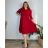 Kleid Oversize Kurzarm Damen (4XL/5XL ONE SIZE) ITALSKÁ MÓDA IM422FLUFF 42/44 Wein