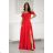 Damen Plus Size (42-46) langes elegantes ärmelloses Partykleid POLISH FASHION PMLBC23265-10 rot 46