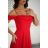 Damen Plus Size (42-46) langes elegantes ärmelloses Partykleid POLISH FASHION PMLBC23265-10 rot 46