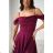 Damen Plus Size (42-46) langes elegantes ärmelloses Partykleid POLISH FASHION PMLBC23265-10 vínová třešňová 34