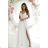 Damen Plus Size (42-46) langes elegantes ärmelloses Partykleid POLISH FASHION PMLBC23265-10 weiß 34