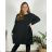 Hoodie Velvet Hooded Long Sleeve Damen Plus Size Dress (L/XL/2XL ONE SIZE) ITALIAN FASHION IM4221269