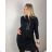 Šaty elegantní dlouhý rukáv dámské (S/M ONE SIZE) ITALSKÁ MÓDA IMM22SARA S / M schwarz
