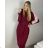 Langes warmes Langarmkleid für Damen in Übergröße (50/52/54 Einheitsgröße) ITALIAN FASHION IM424636 50/52 Wein