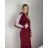 Langes warmes Langarmkleid für Damen in Übergröße (50/52/54 Einheitsgröße) ITALIAN FASHION IM424636 50/52 Wein