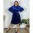 Sommerkleid Carmen aus Musselin für Damen (Einheitsgröße S/M) ITALIAN FASHION IMWE231506 56/58 Königsblau