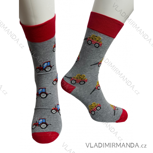 Happy Herren-Traktor-Socken (38-41, 42-46) POLISH FASHION DPP21226RED/DR 38-41 grau