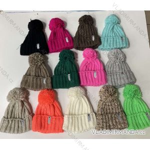 Gestrickte Wintermütze für Damen (EINHEITSGRÖSSE) POLISH FASHION PMWA241477