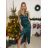Langes, elegantes, trägerloses Satin-Partykleid für Damen (Einheitsgröße S/M) ITALIAN FASHION IMPSH236357A/DU -   Smaragdgrün -   S/M/L