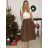 Mittellanger Rock für Damen (Einheitsgröße S/M) ITALIAN FASHION IMM23HG4911/DU Dunkelrosa