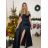 Langes trägerloses Pailletten-Partykleid für Damen (Einheitsgröße S/M) ITALIAN FASHION IMPSH233348 blau S / M
